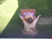 Preview 2 of Backyard Blowjob's - A View From Above As Missy Sucks George's Cock