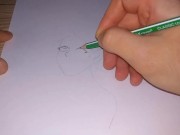 Preview 6 of Hentai ahegao, drawing with a simple pencil