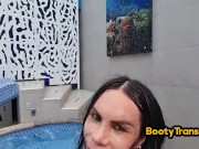 Preview 2 of Big booty transgender fucked in 3some in anal hole by BBC
