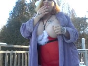 Preview 2 of Courtney Sunshine Smoking fetish shemale for Christmas