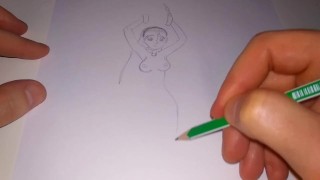 Drawing a beutiful female ass