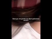 Preview 1 of German Gym Girl wants to fuck old friend on Snapchat