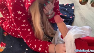 Christmas alone with stepsis! Cum on her face is my gift!