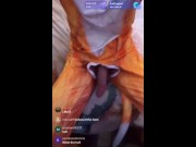 Preview 3 of Cumming on Tiktok live BoiBlue11xx showing his cock on Tiktok live Cum bulge dick print on Tiktok