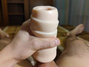Preview 3 of ASMR Horny guy jerks off big dick moans comes hard lots of cum - AlexHuff