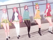 Preview 6 of 【KKVMD / MMD】WiggleWiggle 一花 二乃 三玖 四葉 五月【五等分の花嫁】