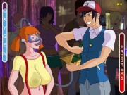 Preview 6 of Ash fucked his girlfriend at a party while the guests were outside the door - Hentai Porn game