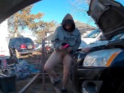 Preview 4 of Just love making my pussy cum outside in the yard,looking forward to next year,a lot more to cum