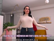 Preview 1 of Busty StepMom in Jeans Teach StepSon How to Make Her Cum / Kisscat.xyz