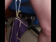 Preview 3 of COCK SHAFT SKIN LIFTING FULL DUFFEL BAG OFF THE GROUND!