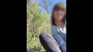 Avery Saffron cums hard while hiking a public trail