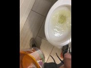 Preview 4 of Running public taking a piss in public restroom shy bladder desperate wetting squirm