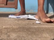 Preview 4 of MALE FEET CRUSHING A TINY AIRPLANE | GIANT FEET FETISH