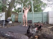 Preview 1 of My naked outdoor workout with my chickens