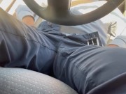 Preview 2 of Horny Trans Guy FTM in Suit Jerks off in his car. Can’t wait to get home!