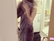 Preview 4 of sneaking my girlfriend just after taking shower - Japanese/Amateur Couple/upskirt/naked