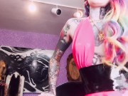 Preview 3 of Sissy Brainwash AMSR Whisper Latex Femdom Rainbow hair Tattooed Mistress Suicide girl Slave Dominati