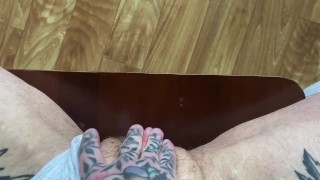 Trans masc rubbing needy hole in jock strap