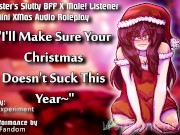 Preview 2 of 【R18+ XMas Audio RP】Your Sister's Slutty BFF Cums in Your Room, Wants Your V-Card【F4M】