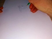 Preview 3 of Drawing a naked Amazon girl with a pencil