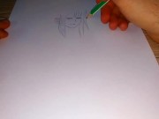 Preview 4 of Drawing a naked Amazon girl with a pencil