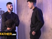 Preview 1 of Horny Altar Boy Carter Ford Gets Dominated & Fucked By Two Perv Priests For Masturbating - YesFather