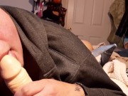 Preview 4 of Amputee with Big Disability Sucks Pillow Sex Dolls Cock