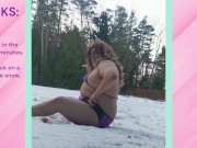 Preview 3 of Dare: Tranny sucking a DILDO in the SNOW in the Daytime!