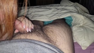 Nighttime Blowjob But He Is Not Allowed To Cum
