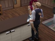 Preview 3 of The sims 4, Man is cheating with maid next to his wife