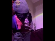 Preview 2 of wet pussy slut with ski mask robs nut out of dick