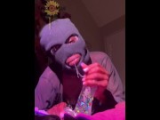 Preview 6 of wet pussy slut with ski mask robs nut out of dick