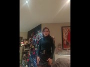 Preview 5 of Strip-tease and blowjob for Xmas, facial cumshot when my boyfriend come back - Naughty Sweet Kitten