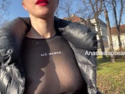 Preview 6 of Beauty flashes her big boobs while walking in a public park.