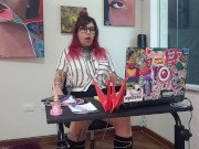 Preview 4 of Secretary Himeros Productions, Lizzy Hartz, evaluates Qween Goddess for Sofa Test