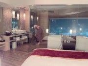 Preview 1 of 【個人撮影】夜景の見えるホテルのお風呂でイチャイチャ♡立ちバックで激しく突く生ハメSEXがエロい♡Japanese amateur hentai ／日本人／素人カップル／パイパン／美少女／色白