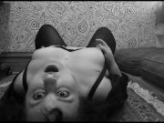 Preview 3 of Silent Film Parody - Chubby Vintage Goth Girl Fingers Herself