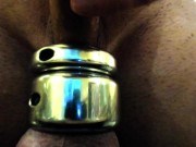 Preview 4 of Big, weighted balls and choked nipple cum