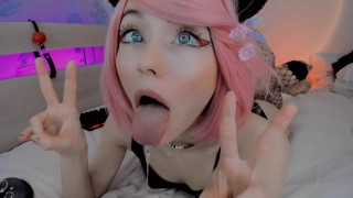 STUPID ANIME AHEGAO CAT GIRL CONFUSED MILK WITH SPERM AND ASKS TO FEED HER !