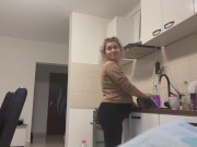 Preview 1 of Hot ass big boobs pregnant wife suck in the kitchen