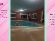 Preview 6 of Dare: Chub Sissy Swims in Bikini in Public Pool