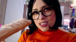 Velma CAUGHT  on cam riding PINK dildo 