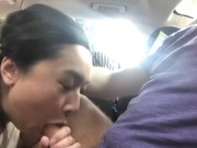 Preview 2 of Asian Hotwife Monique Mae blows and swallows Uber driver for a free ride