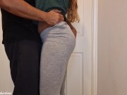 Preview 3 of SQUIRTING Through My YOGA PANTS - I Was Horny and Called My Stepbrother to My Room