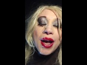 Preview 3 of Sissy cumslut enjoys face full of cum and swallows