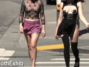 Preview 2 of Teaser - In public flashing my tits with a friend!
