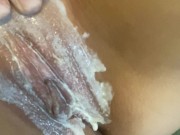 Preview 1 of Rubbing my creamy pussy to get it nice and wet before fucking myself with a dildo