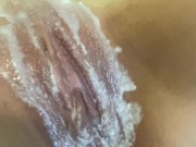 Preview 4 of Rubbing my creamy pussy to get it nice and wet before fucking myself with a dildo