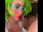 Preview 4 of Guy has small dick from puffing clouds and gets sloppy bj from alt goth sex doll
