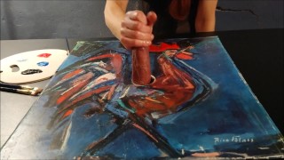 Cock Milking Painting With a Cum and Colors